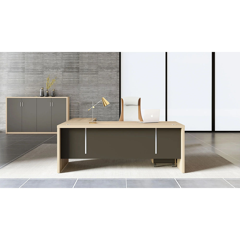 Офис бюро Milano 180/70/75h см светъл дъб-тъмносиво